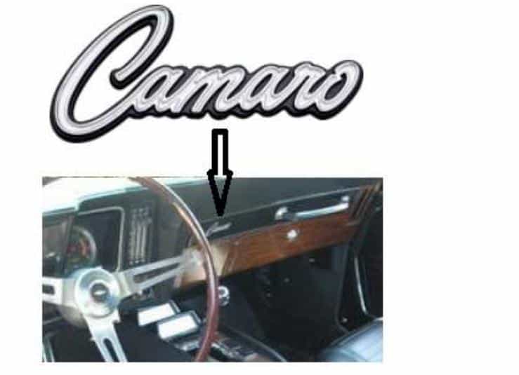 69 Camaro Dash Panel "Camaro" Emblem